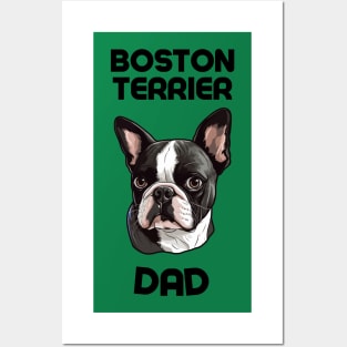 Boston Terrier Dad Funny Gift Dog Breed Pet Lover Puppy Posters and Art